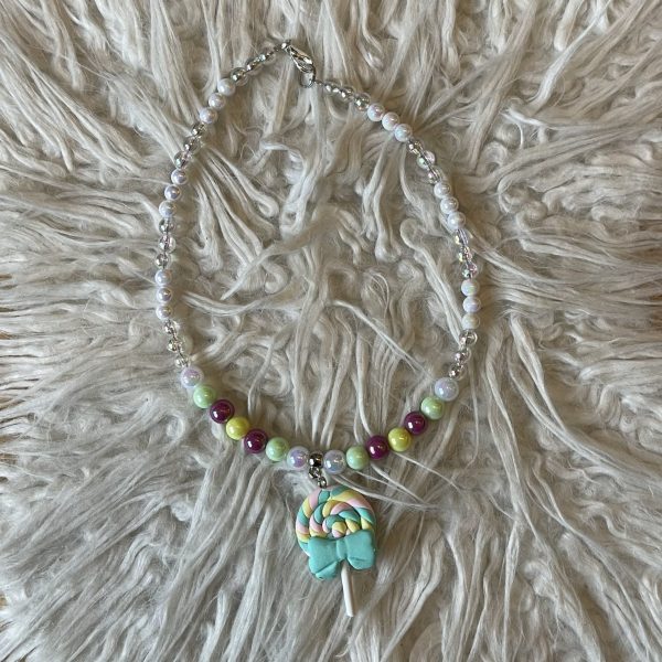 Kinderketting "lolly" paarsroze/groen/geel/wit